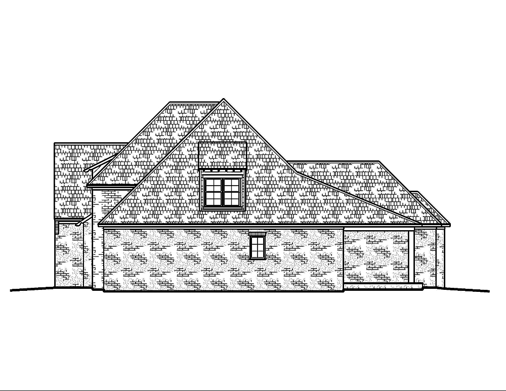 Home Plan Right Elevation of this 4-Bedroom,3490 Sq Ft Plan -197-1016
