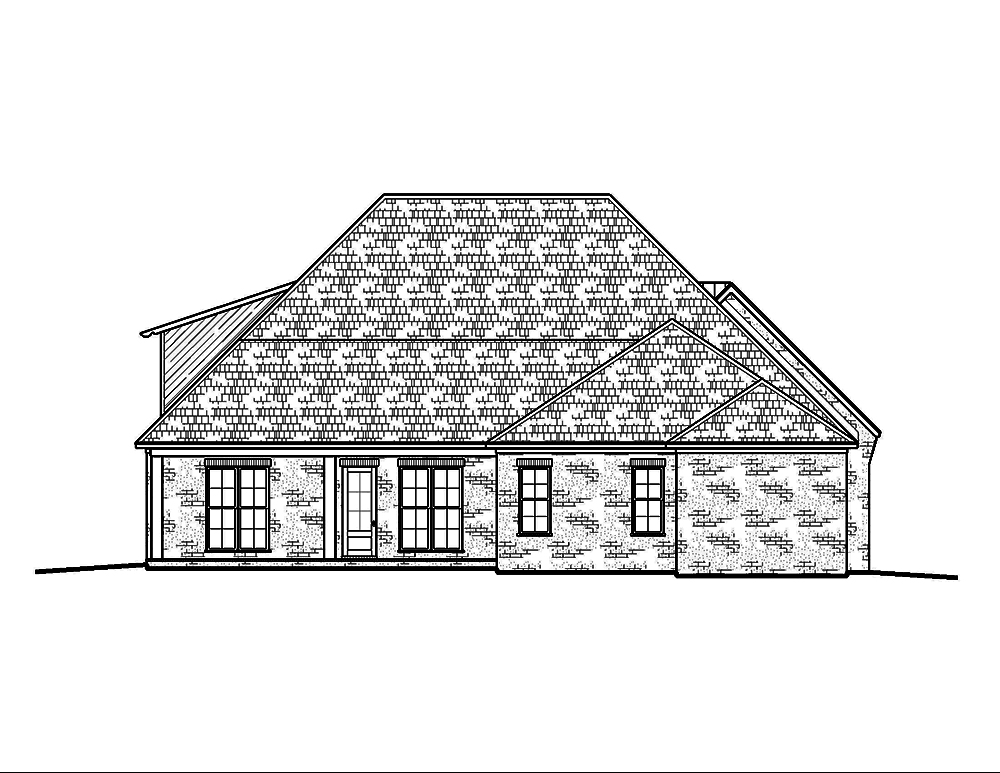 Home Plan Rear Elevation of this 4-Bedroom,3490 Sq Ft Plan -197-1016