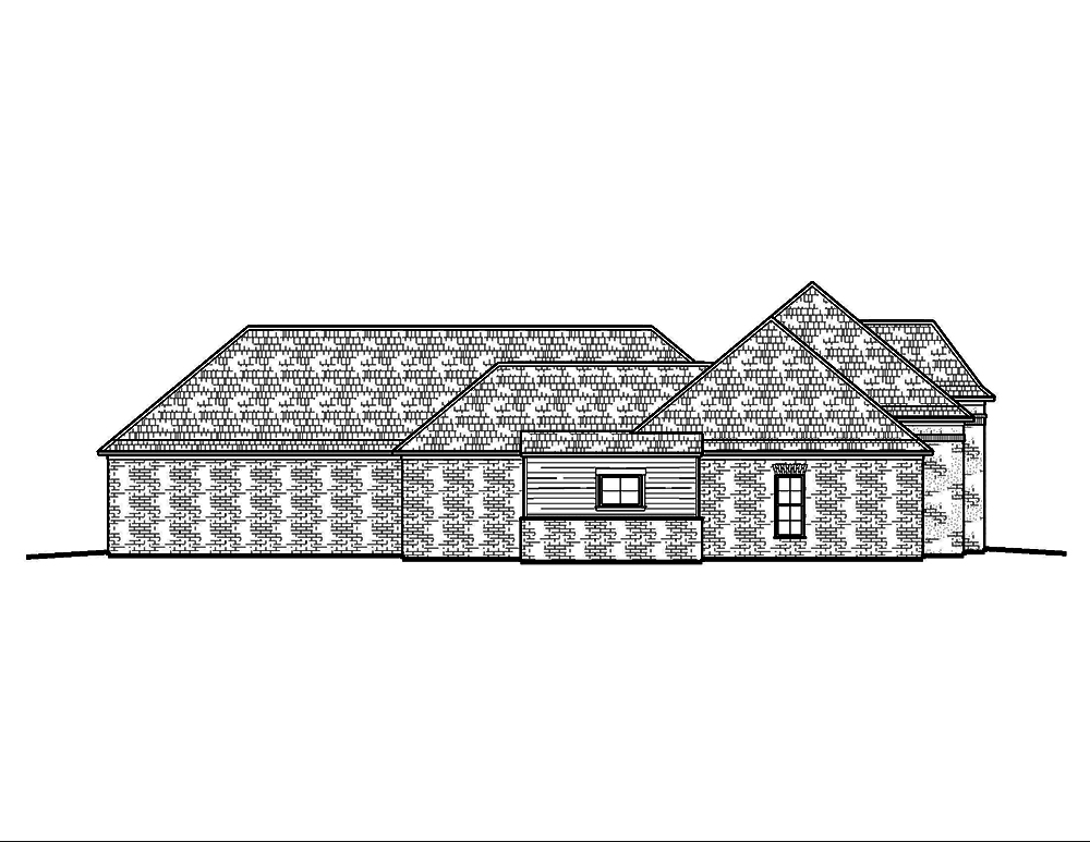 Home Plan Left Elevation of this 4-Bedroom,2460 Sq Ft Plan -197-1018