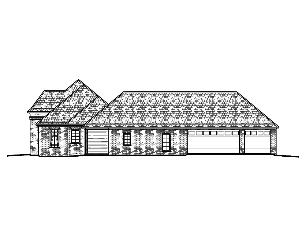 Home Plan Right Elevation of this 4-Bedroom,2460 Sq Ft Plan -197-1018