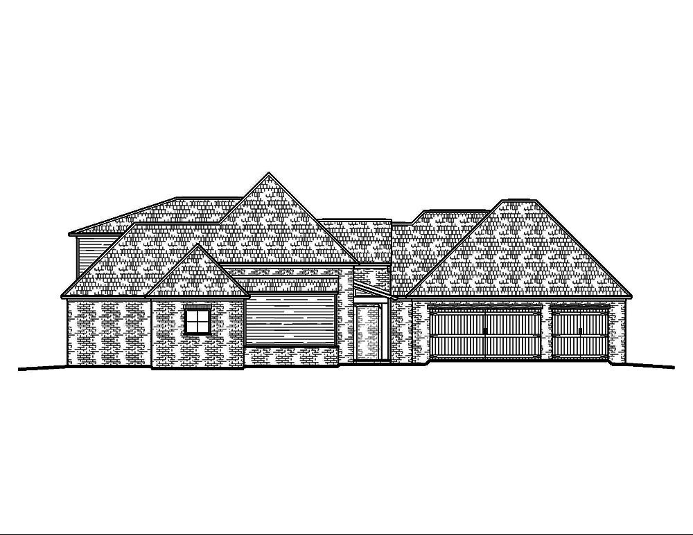 Home Plan Left Elevation of this 4-Bedroom,2920 Sq Ft Plan -197-1019