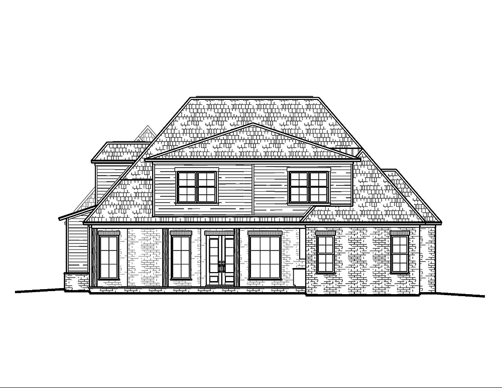 Home Plan Rear Elevation of this 4-Bedroom,2920 Sq Ft Plan -197-1019