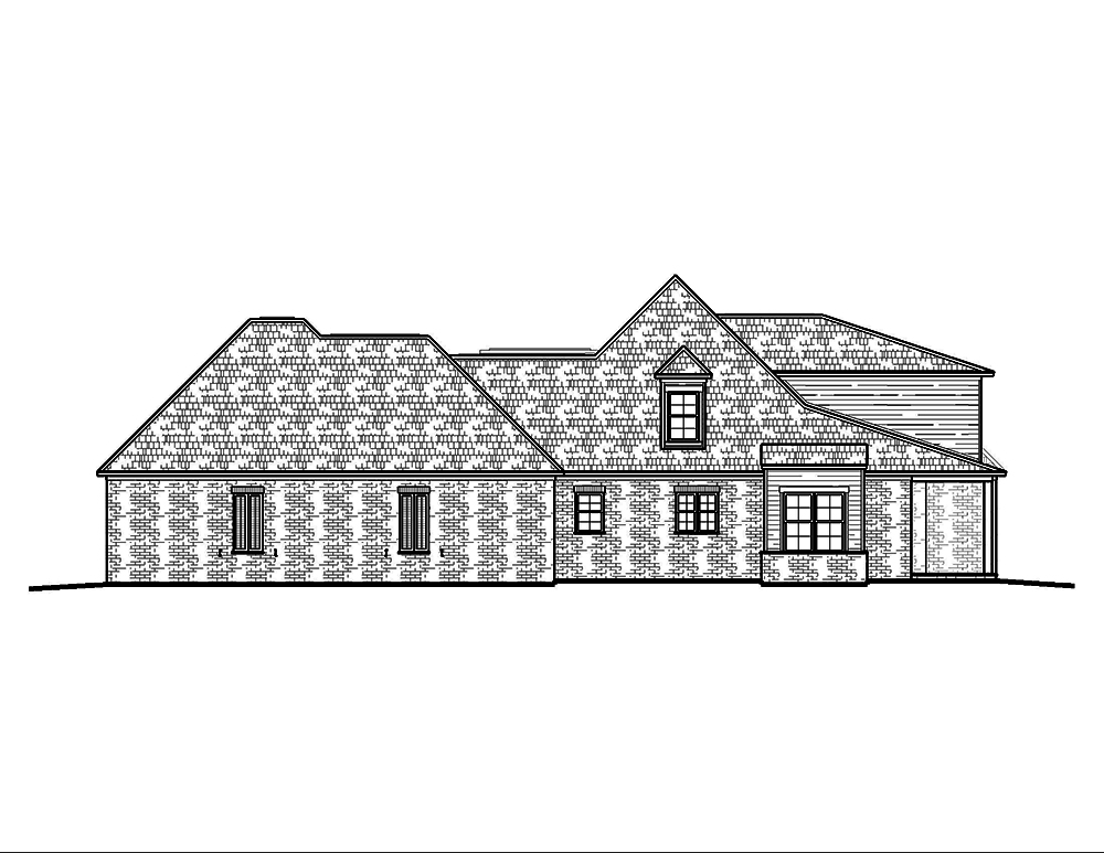 Home Plan Right Elevation of this 4-Bedroom,2920 Sq Ft Plan -197-1019
