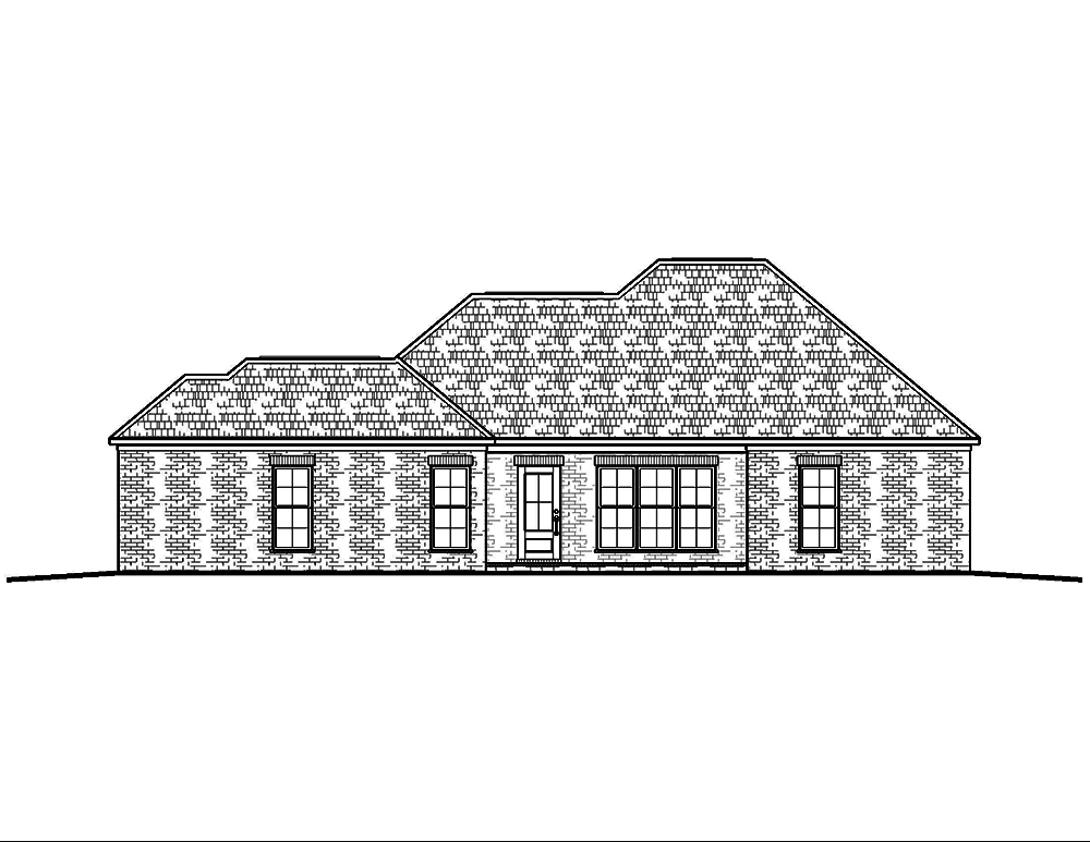 Home Plan Rear Elevation of this 3-Bedroom,1649 Sq Ft Plan -197-1020