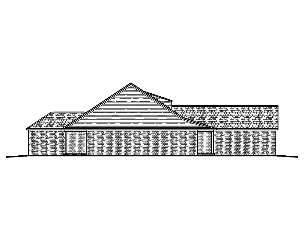 Home Plan Left Elevation of this 3-Bedroom,1621 Sq Ft Plan -197-1021