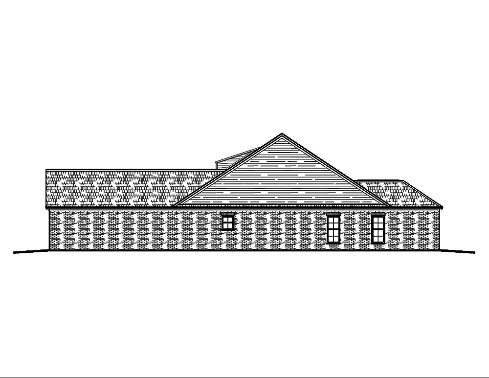 Home Plan Right Elevation of this 3-Bedroom,1621 Sq Ft Plan -197-1021