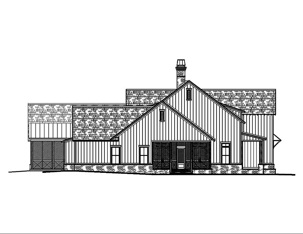 Home Plan Left Elevation of this 5-Bedroom,3775 Sq Ft Plan -197-1023