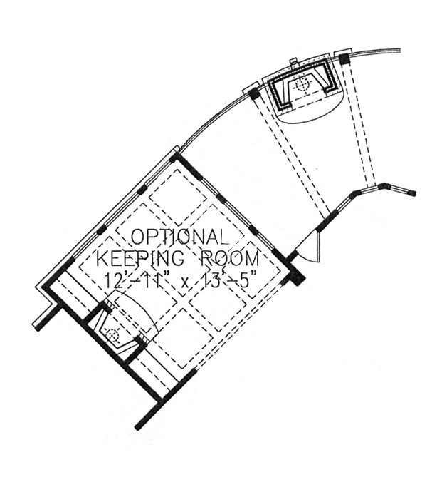 Floor Plan First Story of Arts and Crafts Plan #198-1005