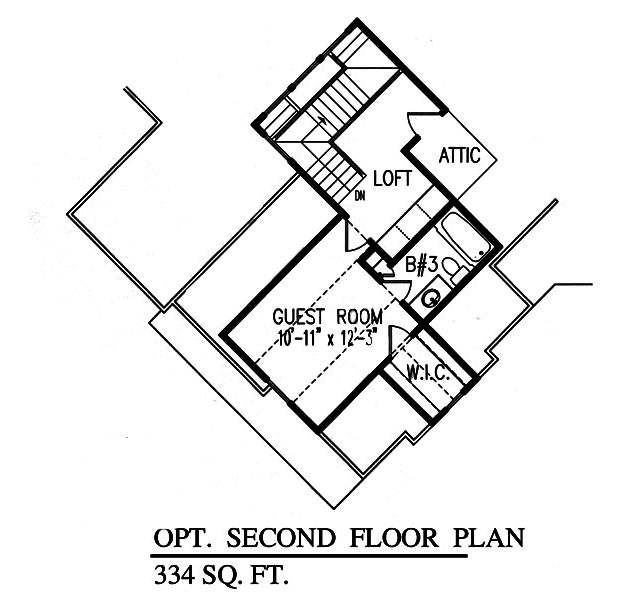 Floor Plan Bonus Room of Arts and Crafts Plan #198-1009