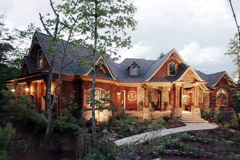 Photograph of Arts and Crafts home plan (ThePlanCollection: House Plan #198-1009)