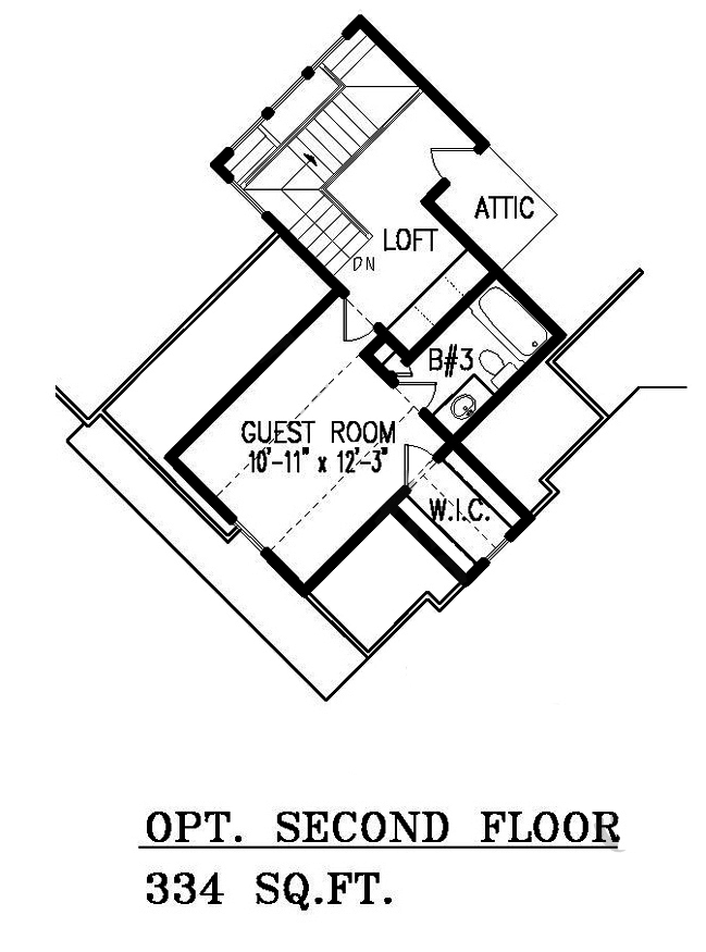 Floor Plan Bonus Room of Arts and Crafts Plan #198-1010