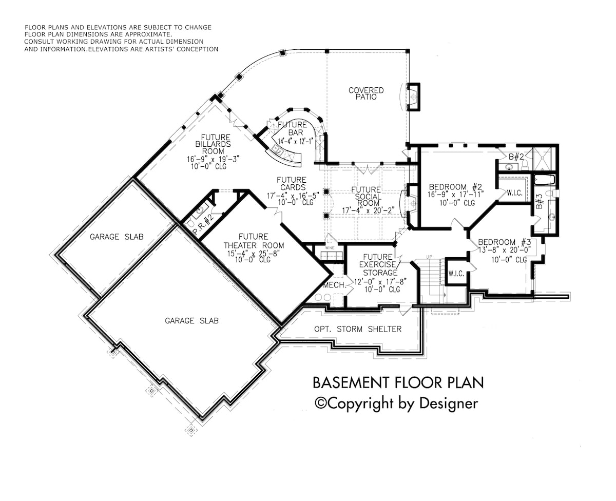 Floor Plan Basement of Craftsman Plan #198-1011