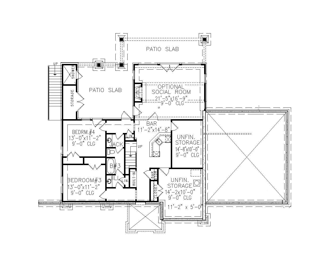 Floor Plan Basement of Cottage Plan #198-1012