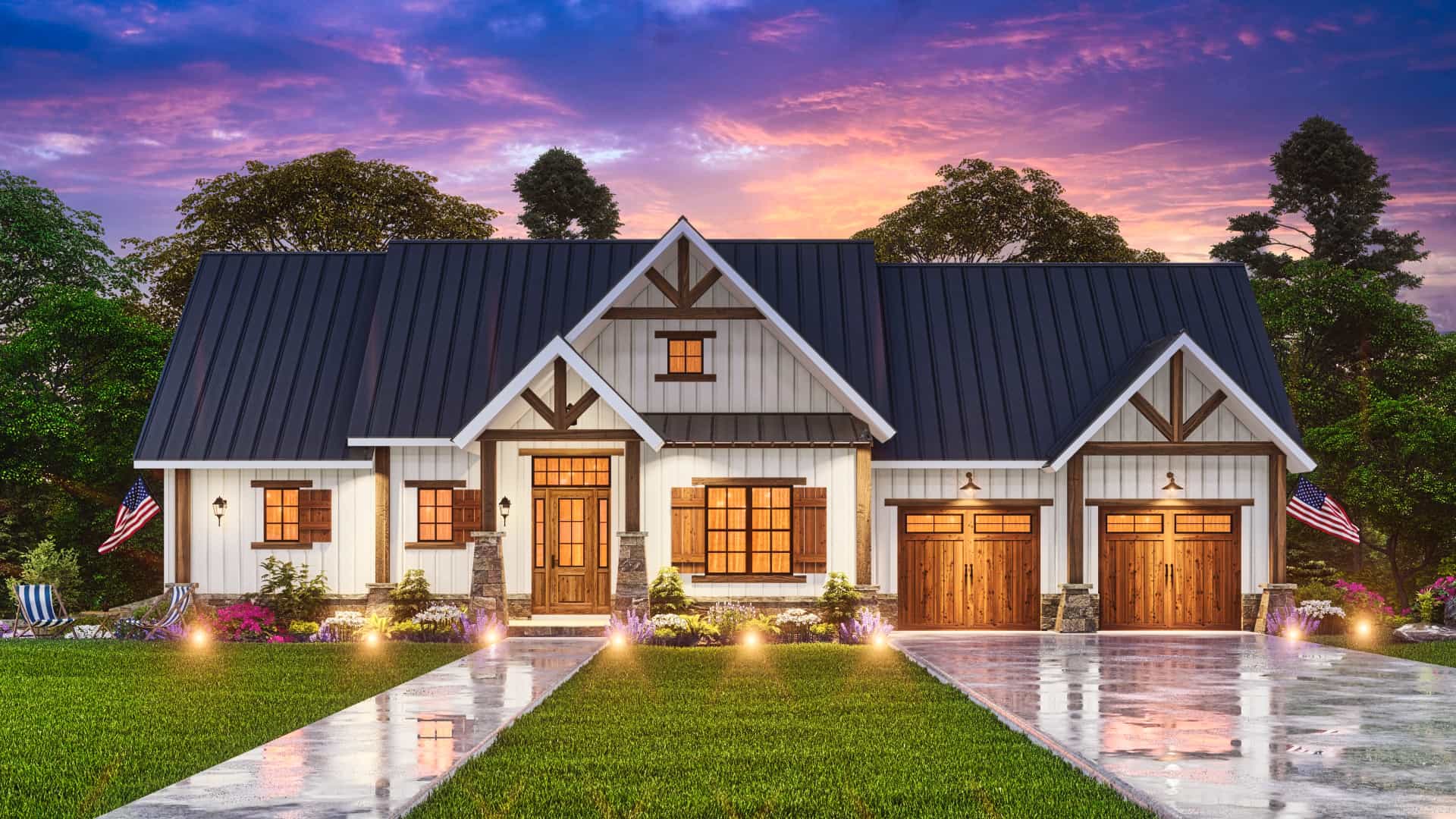 Front View of this 4-Bedroom,2510 Sq Ft Plan -198-1012