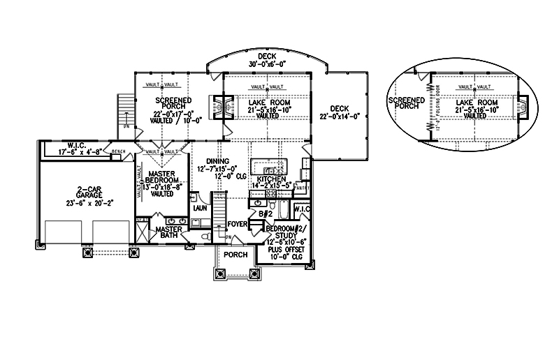 Floor Plan First Story of Craftsman Plan #198-1013
