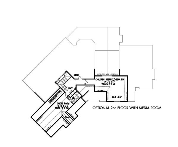 Floor Plan Second Story of Cottage Plan #198-1016
