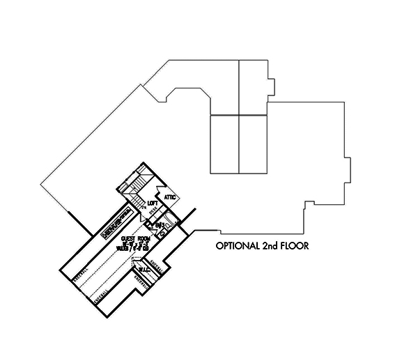 Floor Plan Second Story of Cottage Plan #198-1016