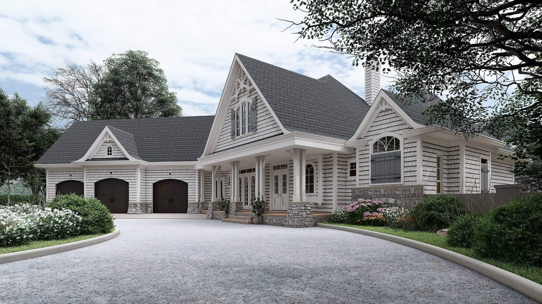Right Side View of this 3-Bedroom, 3128 Sq Ft Plan - 198-1016