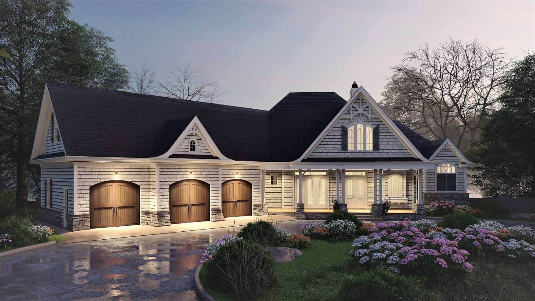 Front View of this 3-Bedroom, 3128 Sq Ft Plan - 198-1016