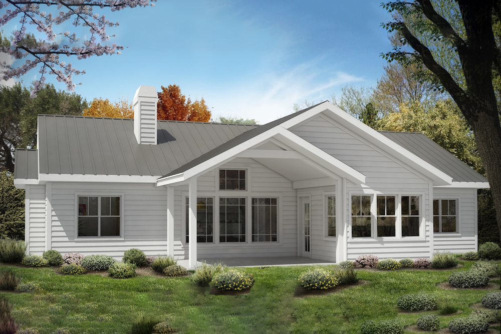 Home Plan Rear Elevation of this 3-Bedroom,1922 Sq Ft Plan -198-1022