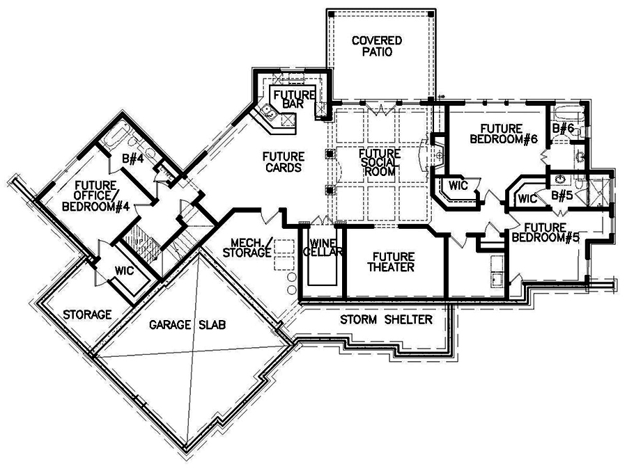 Floor Plan Basement of Cottage Plan #198-1025