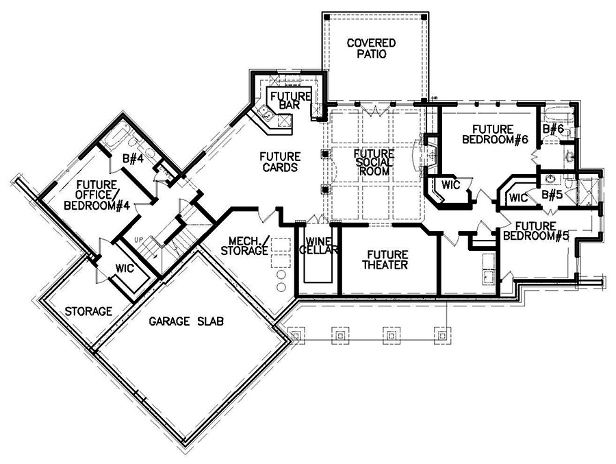 Floor Plan Basement of Cottage Plan #198-1026