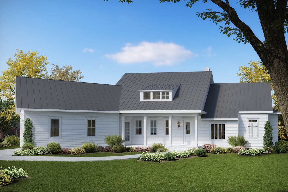 Front elevation of Cottage home (ThePlanCollection: House Plan #198-1026)