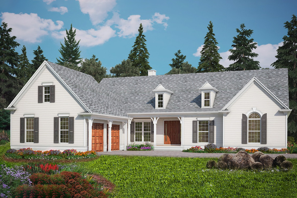 Ranch home plan (ThePlanCollection: House Plan #198-1027)