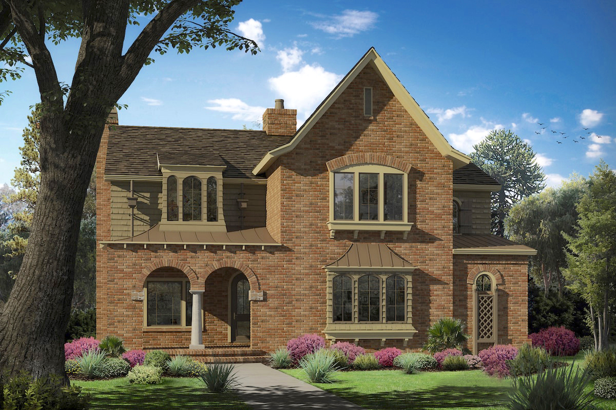 Cottage style home (ThePlanCollection: House Plan #198-1029)