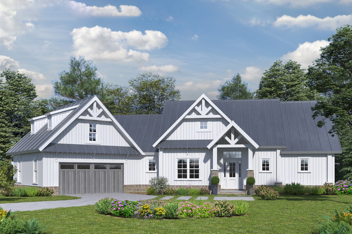 Front View of this 3-Bedroom, 2399 Sq Ft Plan - 198-1030
