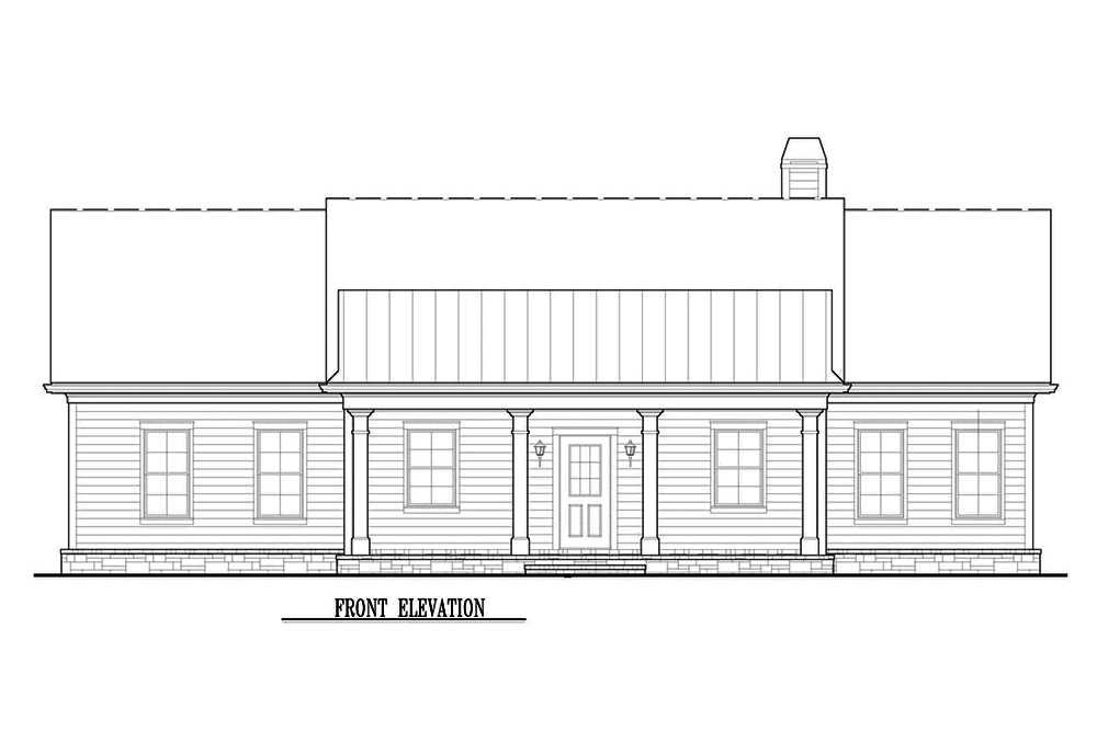 Home Plan Front Elevation of this 3-Bedroom,1624 Sq Ft Plan -198-1033