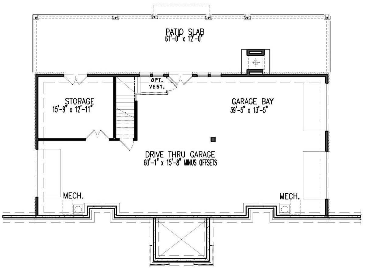 Floor Plan Basement of Cottage Plan #198-1037
