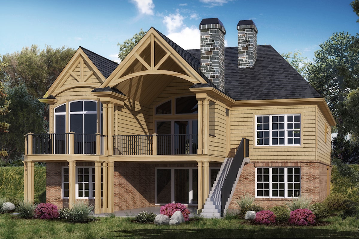 Front View of this 3-Bedroom, 2498 Sq Ft Plan - 198-1038