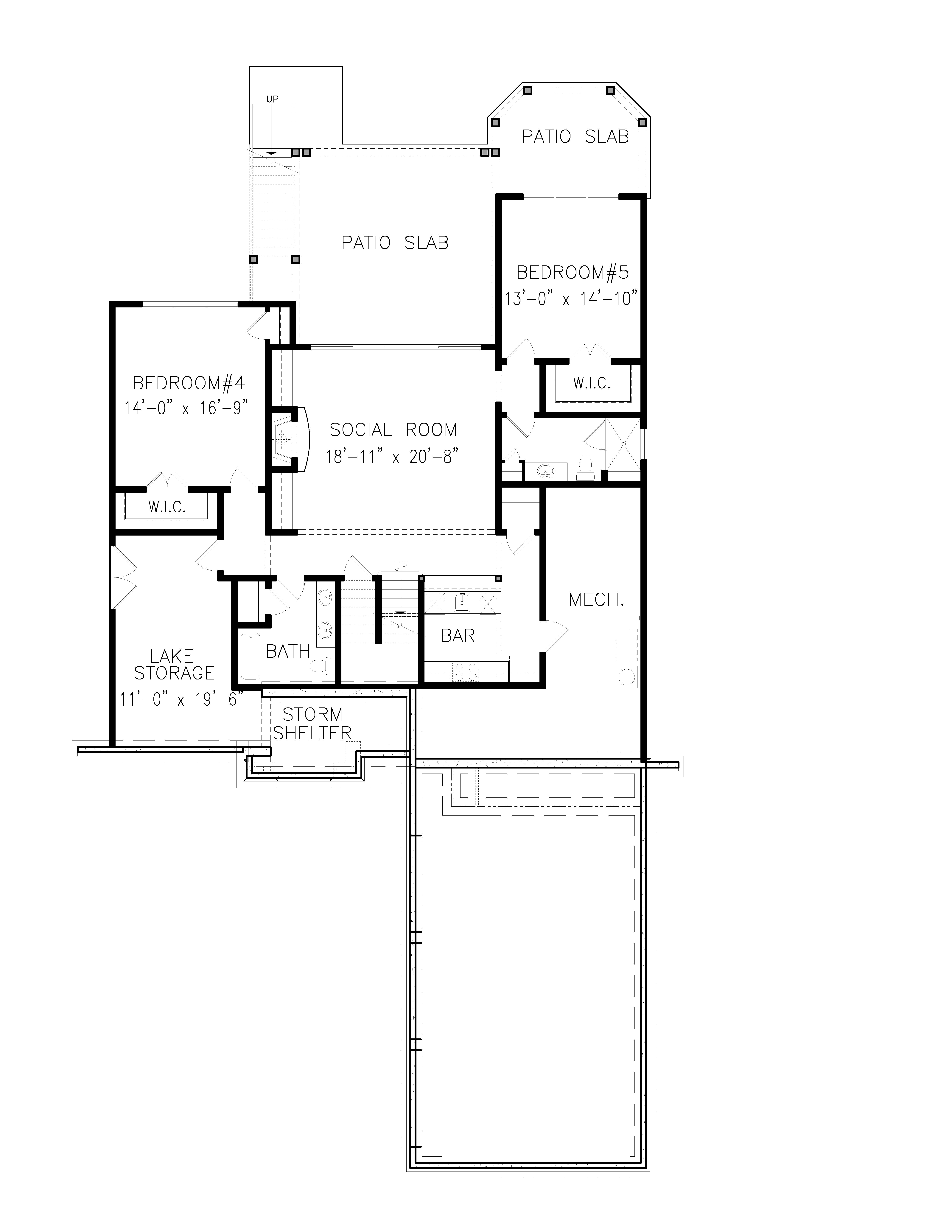 Floor Plan Basement of Cottage Plan #198-1038