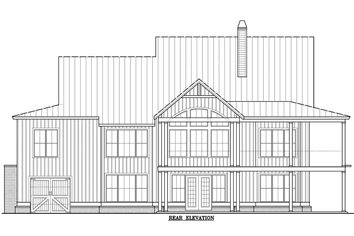 Home Plan Rear Elevation of this 3-Bedroom,2230 Sq Ft Plan -198-1041