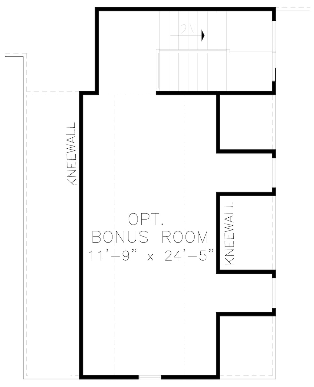 Floor Plan Bonus Room of Cottage Plan #198-1041