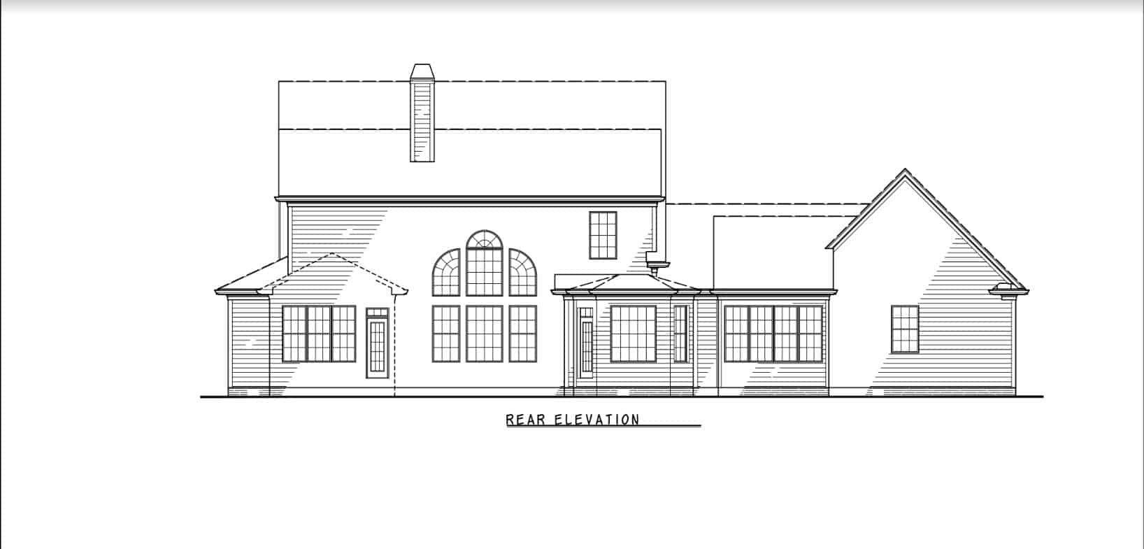 Home Plan Rear Elevation of this 4-Bedroom,3094 Sq Ft Plan -198-1042