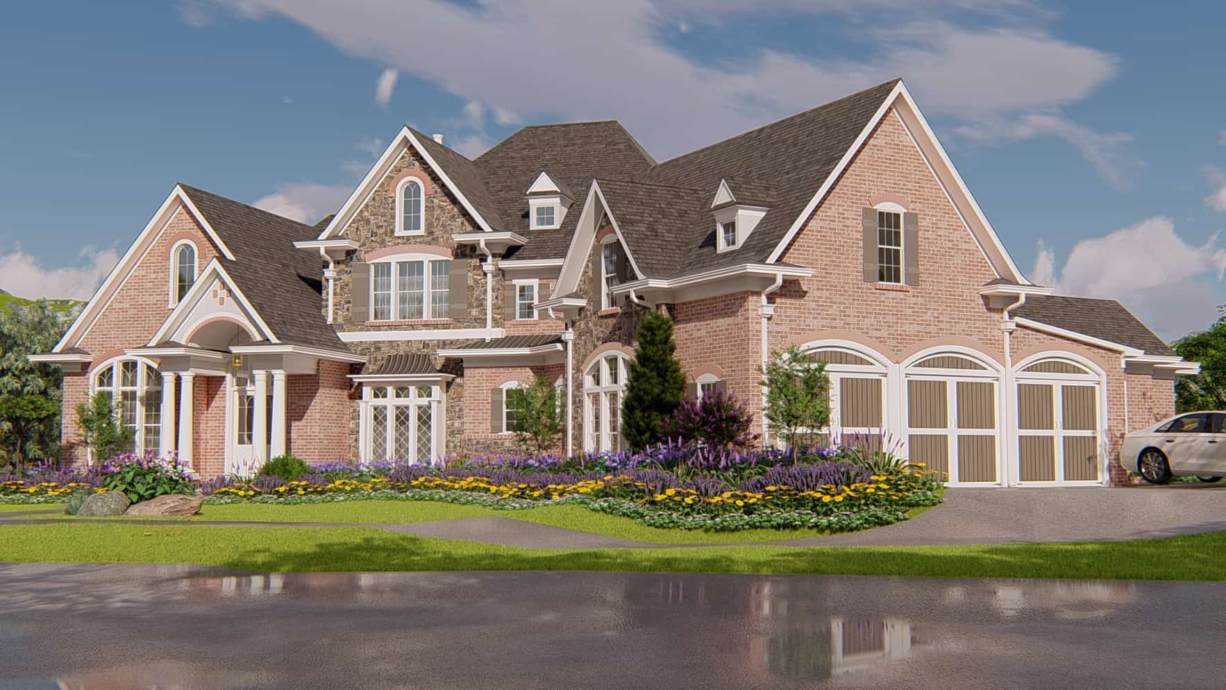 Front View of this 4-Bedroom, 4135 Sq Ft Plan - 198-1043