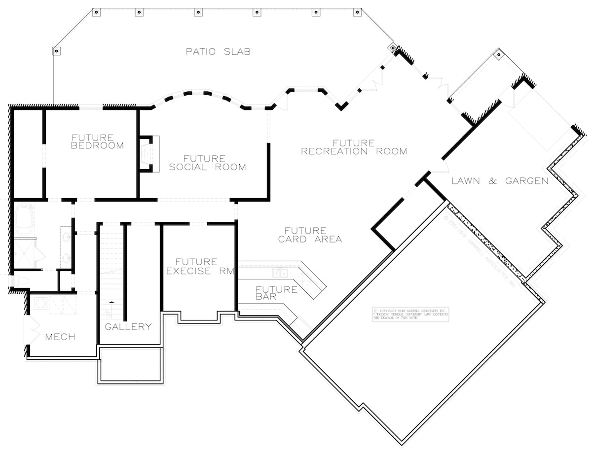 Floor Plan Basement of Traditional Plan #198-1043