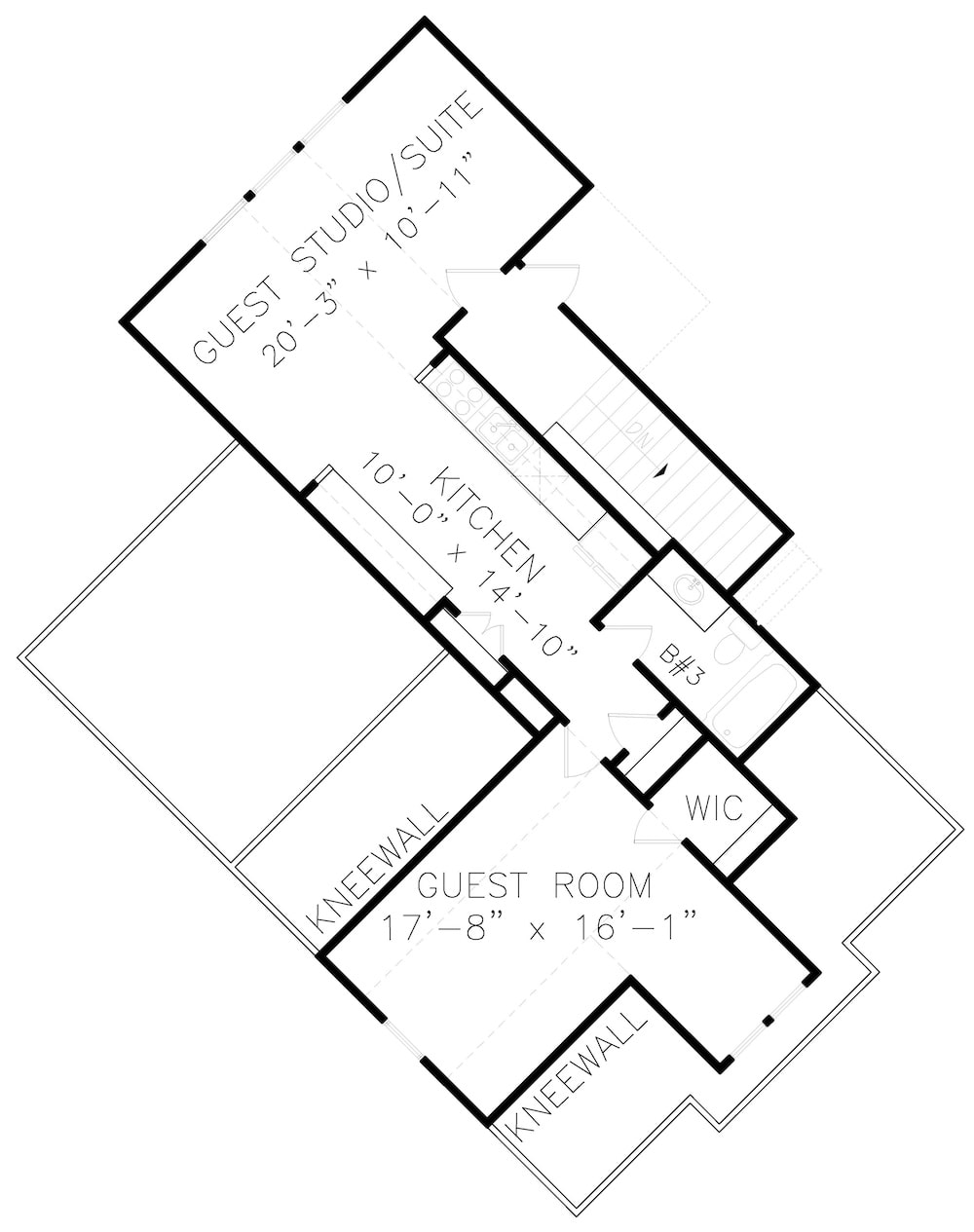 Floor Plan Upper Level of Cottage Plan #198-1044