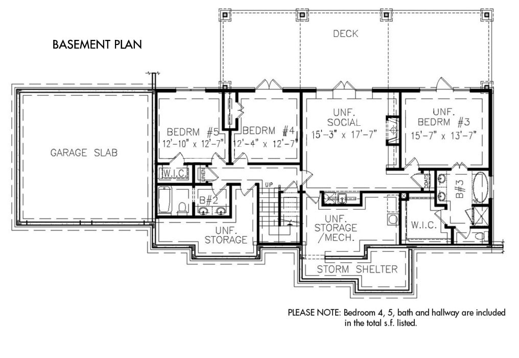 Floor Plan Basement of Craftsman Plan #198-1048