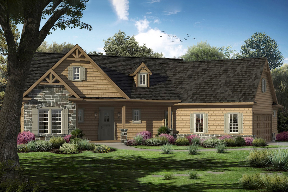 Cottage home (ThePlanCollection: House Plan #198-1051)