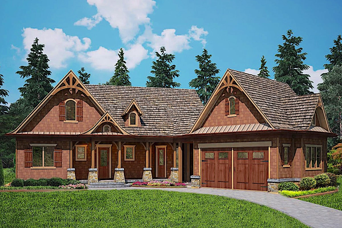 Cottage style home (ThePlanCollection: Plan #198-1052)