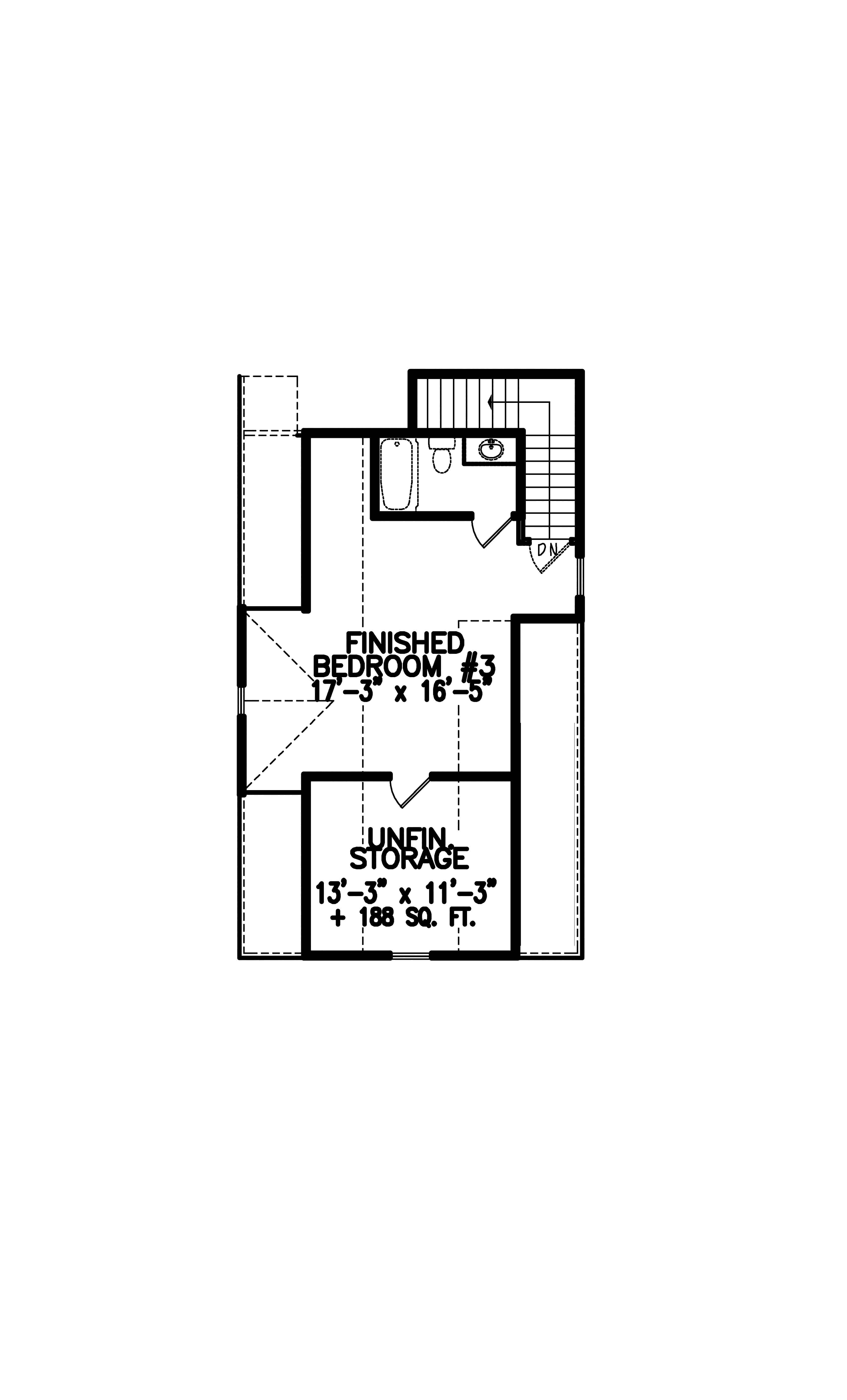 Floor Plan Upper Level of Farmhouse Plan #198-1053