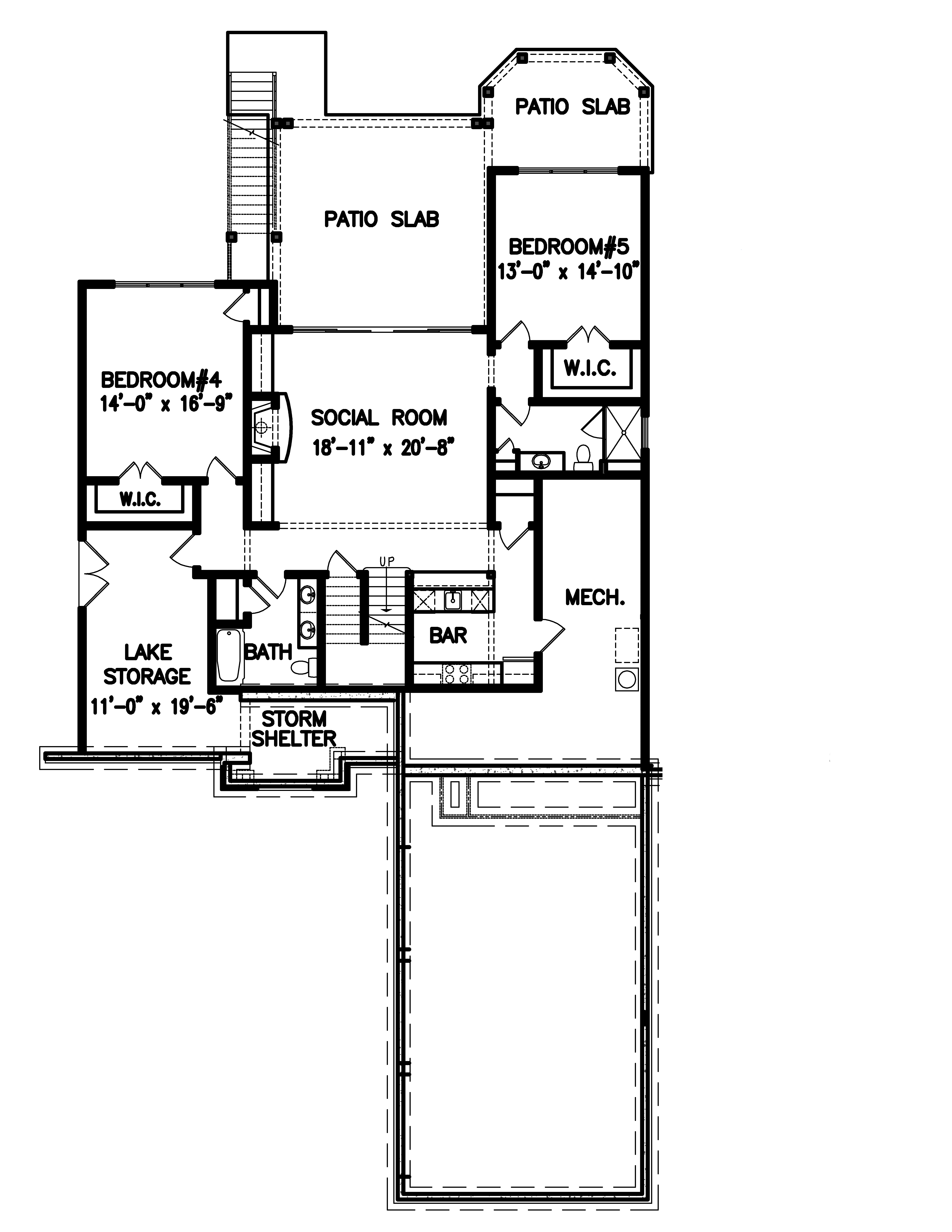 Floor Plan Basement of Farmhouse Plan #198-1053