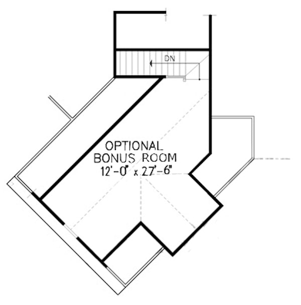 Floor Plan Upper Level of Cottage Plan #198-1056