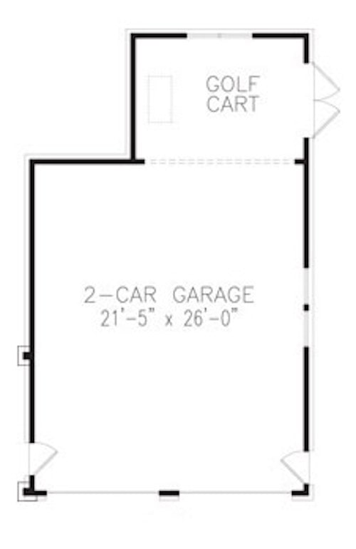 Floor Plan Detached Garage of Cottage Plan #198-1061