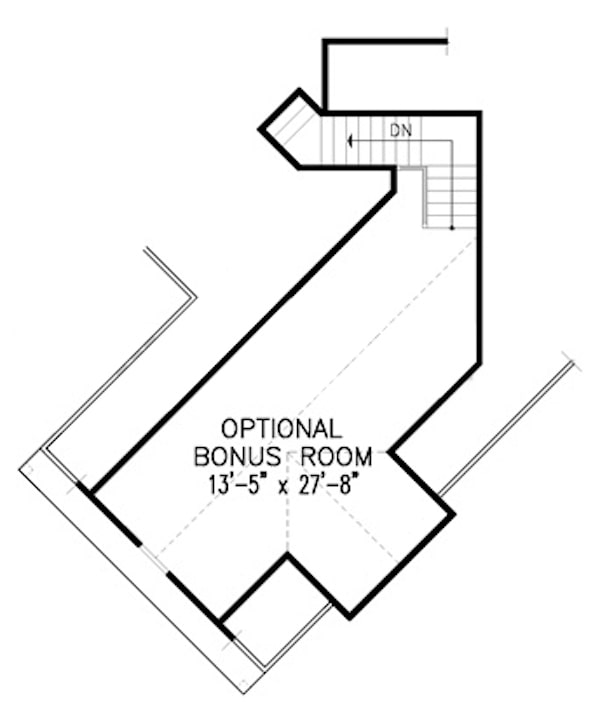 Floor Plan Bonus Room of Cottage Plan #198-1063
