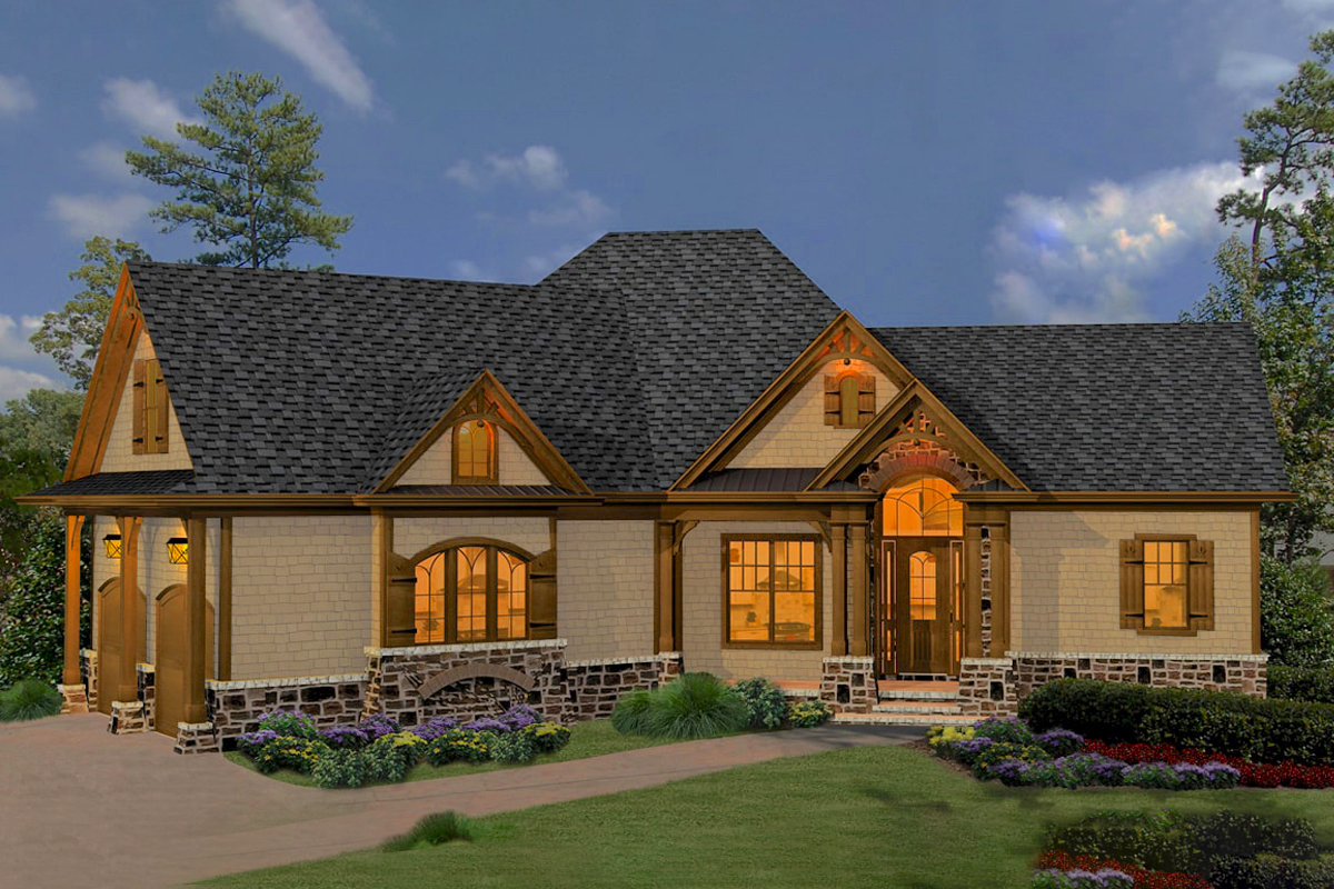 Cottage home (ThePlanCollection: Plan #198-1063)