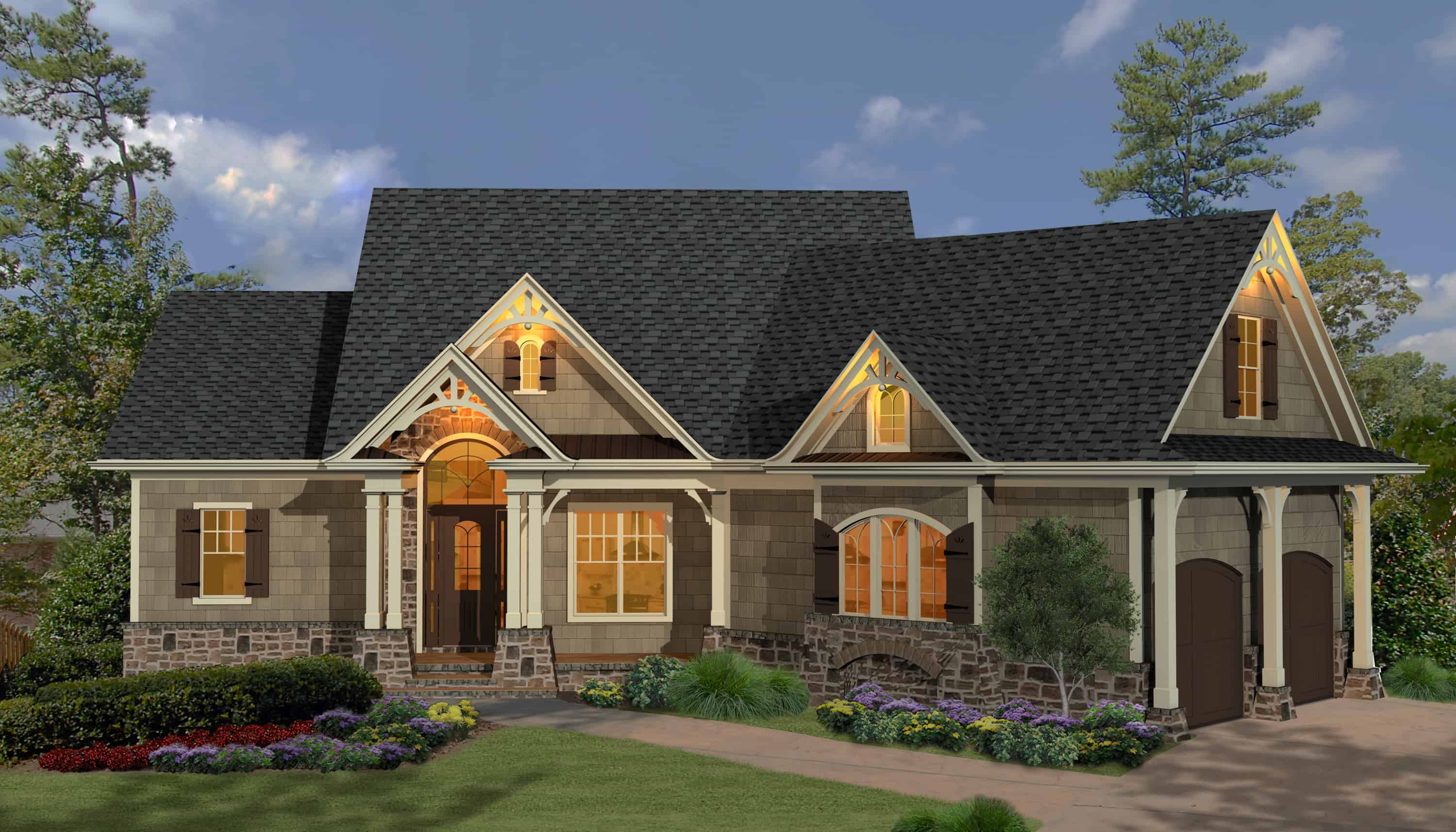 Cottage home (ThePlanCollection: Plan #198-1064)